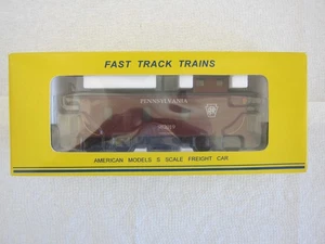 AMERICAN MODELS S HI-RAIL PENNSYLVANIA WOOD CABOOSE-LIGHTED-GORGEOUS! $12 SHIP! - Picture 1 of 12