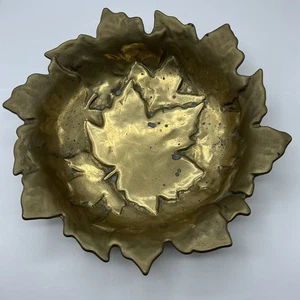 Italienische massive Messing Ahornblatt Deko Schale MCM, Academia, Herbst, Landhaus - Bild 1 von 12