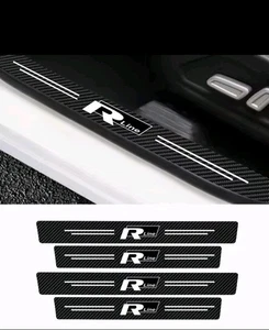 Volkswagen R Line Golf VW 4PC New Sports Carbon fibre door Sill Stickers Upgrade - Picture 1 of 6