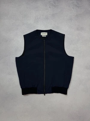 Oliver Spencer Navy Blue Nylon Vest Gilet Waterprof Full Zip Size XL - Image 1 of 4