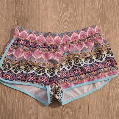 Vintage 90s OP Girls Swim Shorts Pink/ Blue Floral Print Size S/CH 3-5 - Image 1 of 3