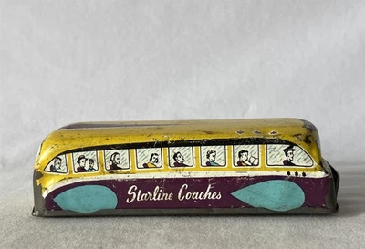 Vintage Tinplate GSTARLINE COACHES Bus Coach Toy Car Glamtoy GTP 555 GTP555 - Image 1 of 4