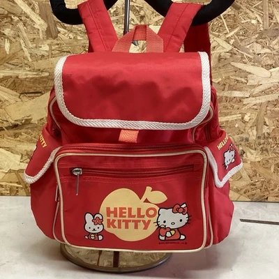 Zaino personaggio Hello Kitty per ragazze design retrò rosso molto carino - Immagine 1 di 4