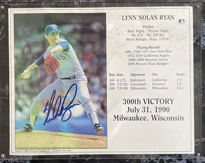 Vintage Nolan Ryan 300th Victory, July 1990 Signed Photo w/COA - Image 1 of 4