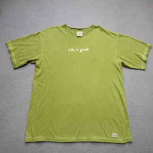 T-shirt Life Is Good Crusher uomo taglia XL verde maniche corte ricamata - Foto 1 di 15