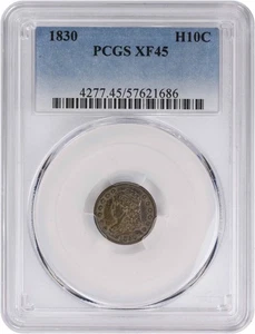 1830 Bust Silver Half Dime EF45 PCGS - Picture 1 of 2
