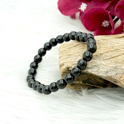 Pulsera con cuentas de ónix negro - Joyería hecha a mano de piedras preciosas negras - Artículo de regalo Foto 1 de 4