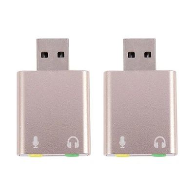 2X USB Sound Card 7.1 External USB to Jack 3.5mm Headphone Adapter Stereo1134 - Image 1 of 4