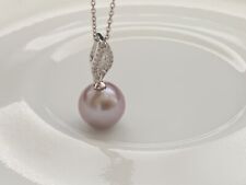 AAA 10-11 fresh water lavender Edison pearl pendant necklace sterling silver