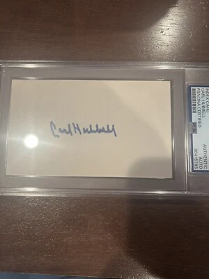 Carl Hubbell Index Card PSA/DNA Certified Auto #85415785 - Image 1 of 4