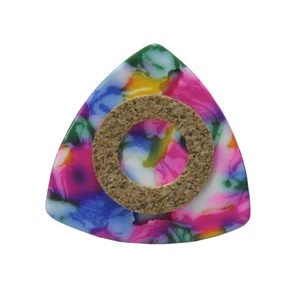 12pcs 0.71mm Cork Grip Celluloid 346 Rounded Triangle Guitar Picks Tie Dye - Picture 1 of 3