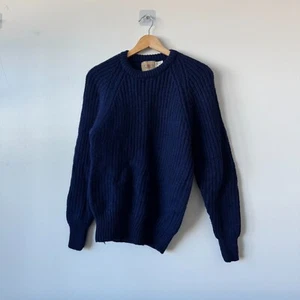 Vintage J. Crew Pullover Herren M Ruderer Fischer dick gerippt Raglan Prep Ivy MÄNGEL - Bild 1 von 6