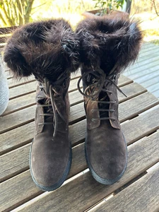 Moncler Winterstiefel Damen mit Fell braun Gr. 40 - Bild 1 von 9
