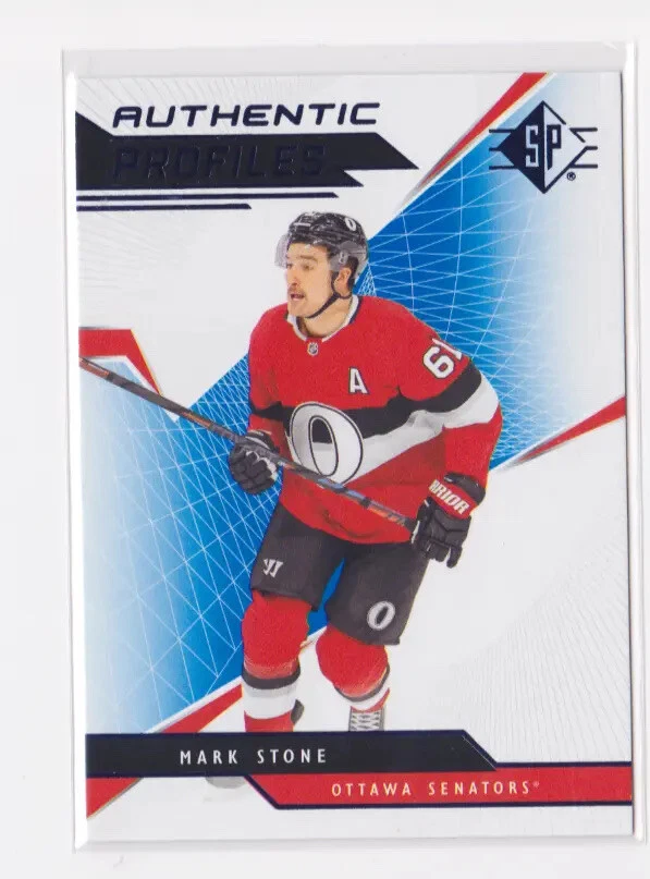 2018-19 UD SP HOCKEY AUTHENTIC PROFILES BLUE INSERT MARK STONE #AP-MS SENATORS - Image 1 of 2