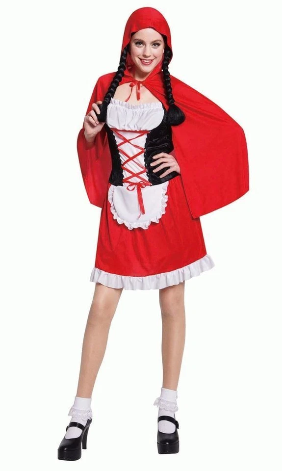 Totally Ghoul Women's Red Riding Hood Dress Hooded Cape Halloween Costume  OSFM - Image 1 of 1