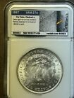 1887 P NGC MINT STATE 65 VAM 27A FAR DATE CLASHED N MORGAN SILVER DOLLAR COIN