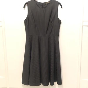 Yaly Couture Cashmere Blend Grey Striped Lined Dress Sleeveless Women’s S-M - Picture 1 of 15
