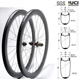 700c Carbon Road Bike Wheelset U Shape Depth 38mm 50mm 60mm Clincher Tubeless - Picture 1 of 10