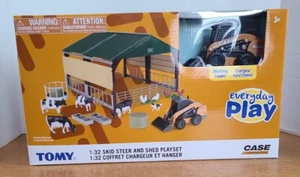 New: TOMY Case Construction - Everyday Play - 105 PC Skid Steer & Shed Playset  - Picture 1 of 11