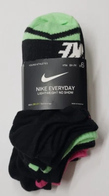 Nike Youth Everyday Lightweight No Show Socks 6 Pack sz 5Y-7Y - Image 1 of 3