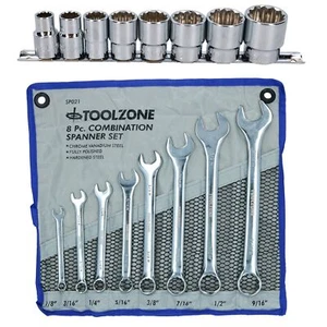 1/2" BSW 8pc Whitworth Shallow Sockets & 8pc BSW Whitworth Spanners TE078_TE079 - Picture 1 of 4