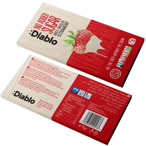 Diablo White Strawberry Chocolate Bar | No Added Sugar | Gluten Free | Diabetic - Picture 1 of 14