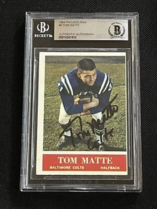 TOM MATTE 1964 PHILADELPHIA ROOKIE SIGNED AUTOGRAPHED CARD BECKETT BAS AUTHENTIC - Picture 1 of 2