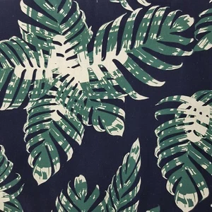 Handmade Decorative Table Runner Navy Blue Leaves Leaf Print 119cm x 33cm - Picture 1 of 8