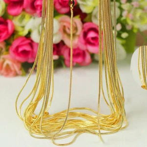Unisex Elegante Lotes al por mayor Collar de Cadena de Serpiente Enchapado en Oro 18K 16-30 pulgadas - Imagen 1 de 14