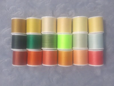 18 Coats & Clark All Purpose Thread~135 yds ea~Greens Yellows Oranges~Polyester - Image 1 of 4