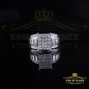 Mirage Set 0.20ct Real Diamond 925 White Silver Cinderella Women's Ring Size 7 - Picture 1 of 12