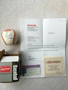 Nolan Ryan signed Rawlings Ball Atlanta/Montreal 300 wins 23.06.99 with Auth Docs - Bild 1 von 3