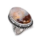 Natural Crazy Lace Agate Gemstone Handmade 925 Steling Silver Ring Size 9 S127