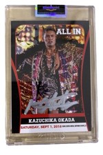 Autographed KAZUCHIKA OKADA  ALL IN Trading Card Signed Cased AEW NJPW