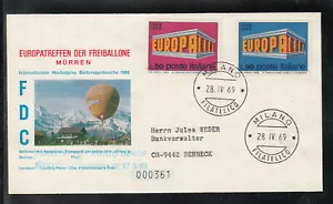 FDC Cept Italy 1969 rare illustration "Europe meeting of the free balloons" - Picture 1 of 1