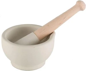 Milton Brook Stone Mortar & Pestle with Wooden Handle Boxed 6 Sizes - Picture 1 of 7