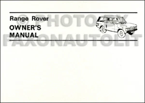 Range Rover Propietarios Manual 1970 1971 1972 1973 1974 1975 1976 1977 1978 - Imagen 1 de 1