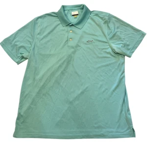 Greg Norman Polo Shirt Mens XL Aqua Blue Logo Play Dry Performance Golf 3 Button - Picture 1 of 10