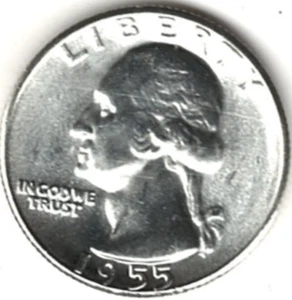 1955 WASHINGTON QUARTER IN BU CONDITION ~ PLEASE SEE THE SCAN stk q306 - Picture 1 of 4