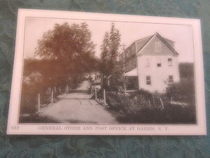 1909 Post Office Harris Sullivan County New York NY Catskills Post Card