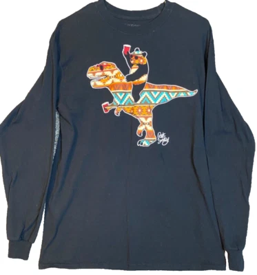 Riot Society T-Shirt Adult Medium Long Sleeve Panda T-Rex - Image 1 of 4