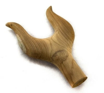 Wooden Walking Stick Handle Y Shape Thumb Stick Large Natural Grained - Image 1 of 3