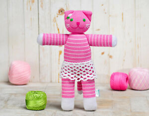 Freia Eco Friendly Handmade in Ukraine Plush Pink Toy Cat Kitten Stuffed Animal