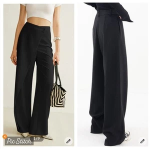 Commense asymmetrische Cross Wrap High Waist Hose schwarz Gr. S  - Bild 1 von 10