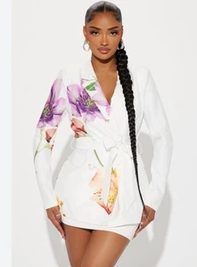 Fashion Nova Brunch at Noon Wrap Blazer with Belt XL - Picture 1 of 9