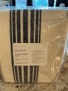 Pottery Barn RIVIERA LINEN COTTON Curtain 50 x 96 Navy-NWT - Picture 1 of 1