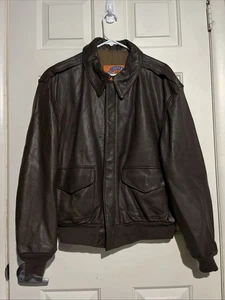COOPER Flight Jacket Mens 44R Sportswear Type A2 Aviator Leather Goatskin Bomber - Picture 1 of 8