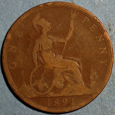 Great Britain Penny 1891 Victoria KM# 755 - Image 1 of 2