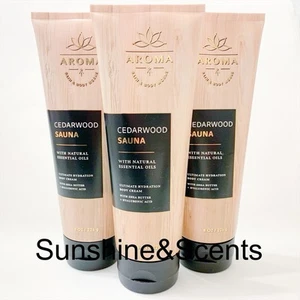 3-PACK Bath & Body Works AROMA CEDARWOOD SAUNA Ultimate Hydration Body Cream 8oz - Picture 1 of 4
