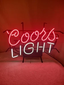 Vintage authentisches COORS LIGHT Bier NEON Licht Bar Schild hergestellt in den USA funktioniert super! - Bild 1 von 12